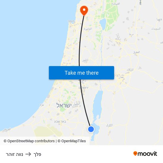 נווה זוהר to פלך map