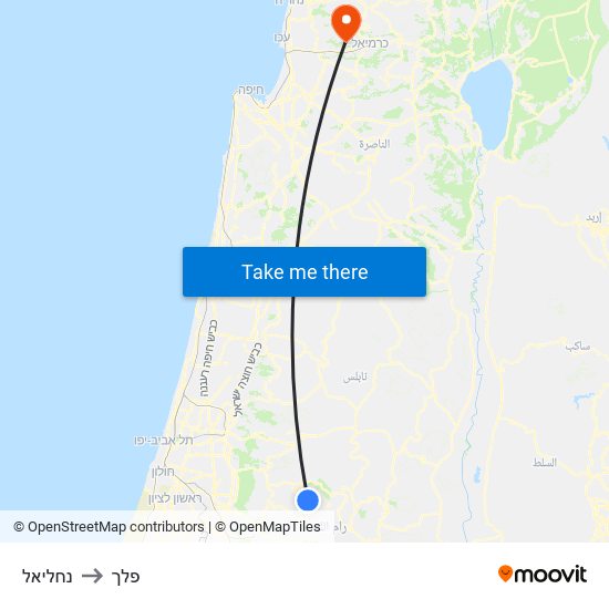 נחליאל to פלך map