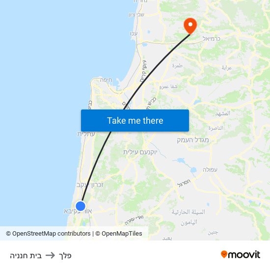 בית חנניה to פלך map