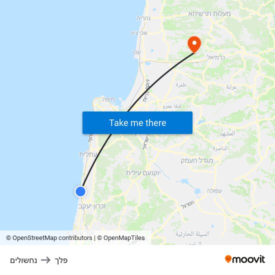 נחשולים to פלך map