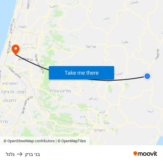 גלגל to בני ברק map