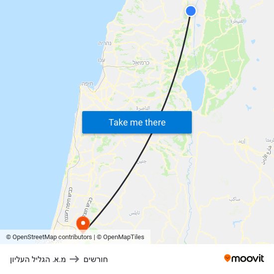 מ.א. הגליל העליון to חורשים map