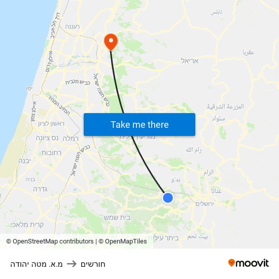 מ.א. מטה יהודה to חורשים map