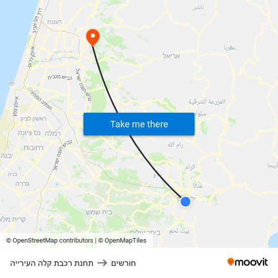 תחנת רכבת קלה העירייה to חורשים map