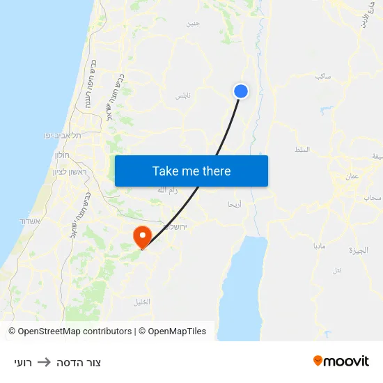 רועי to צור הדסה map