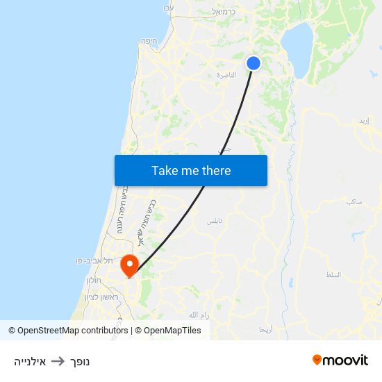 אילנייה to נופך map