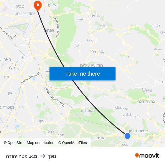 מ.א. מטה יהודה to נופך map