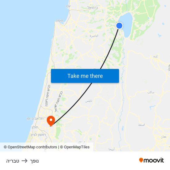 טבריה to נופך map