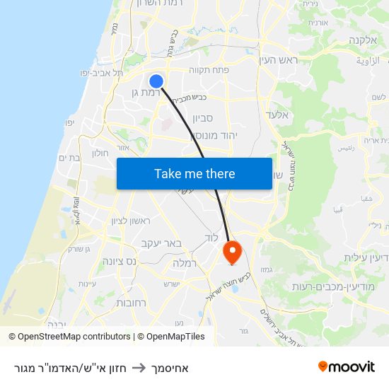 חזון אי''ש/האדמו''ר מגור to אחיסמך map