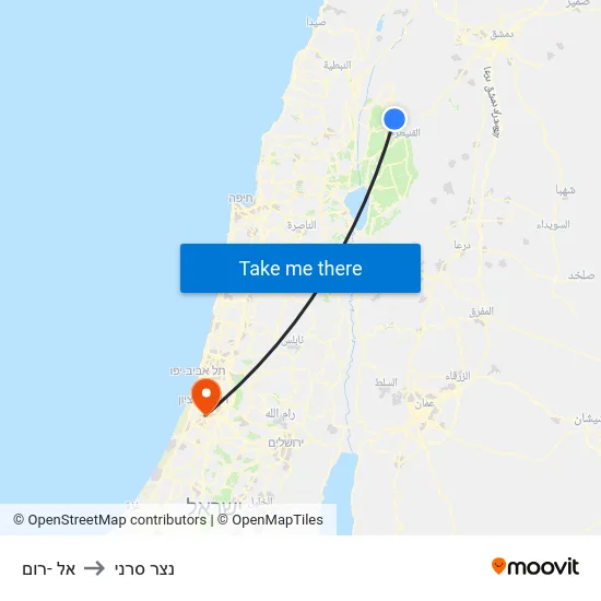 אל -רום to נצר סרני map