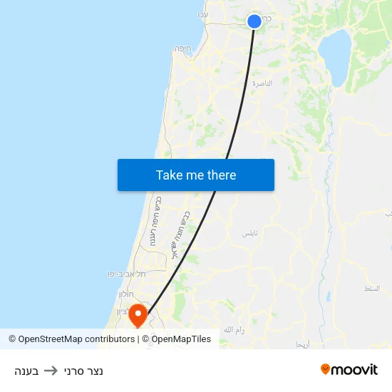 בענה to נצר סרני map