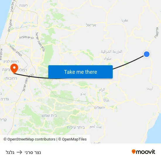 גלגל to נצר סרני map