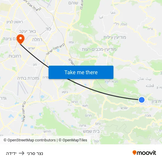 ידידה to נצר סרני map