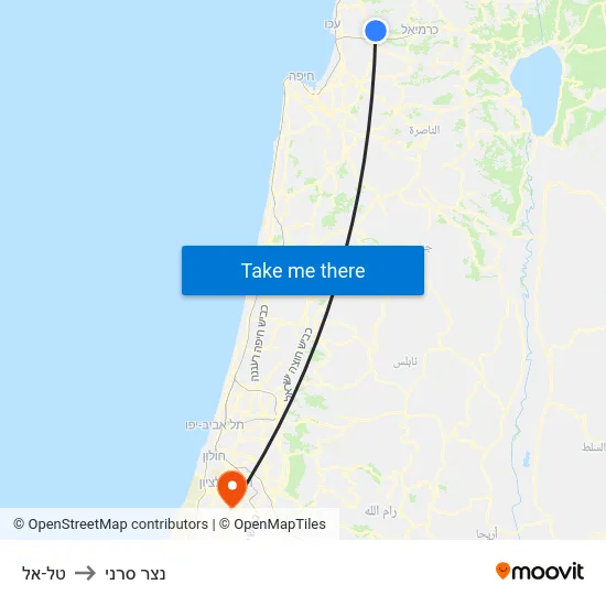 טל-אל to נצר סרני map