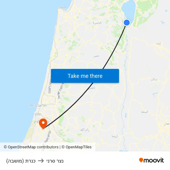 כנרת (מושבה) to נצר סרני map
