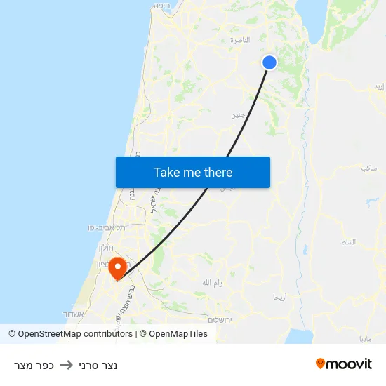 כפר מצר to נצר סרני map