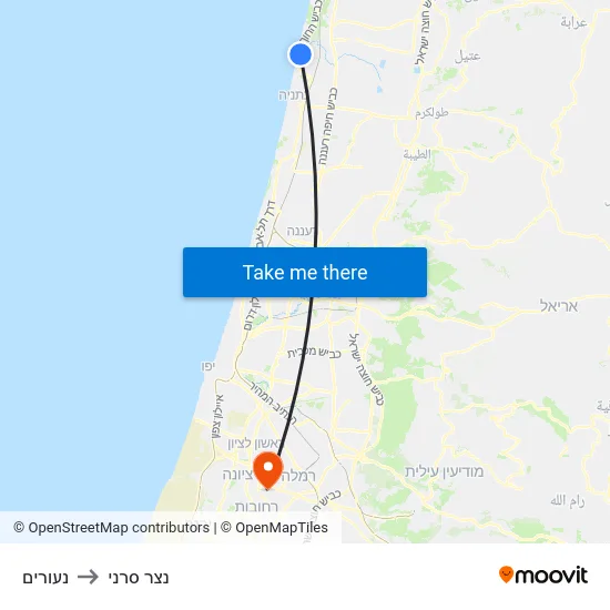 נעורים to נצר סרני map