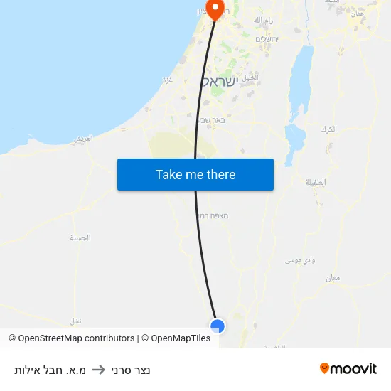 מ.א. חבל אילות to נצר סרני map