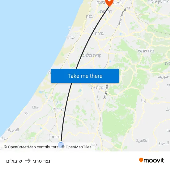 שיבולים to נצר סרני map