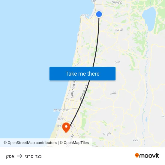 אפק to נצר סרני map