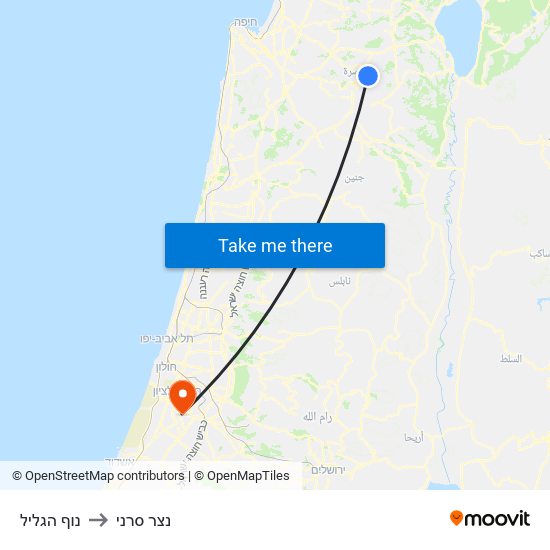 נוף הגליל to נצר סרני map