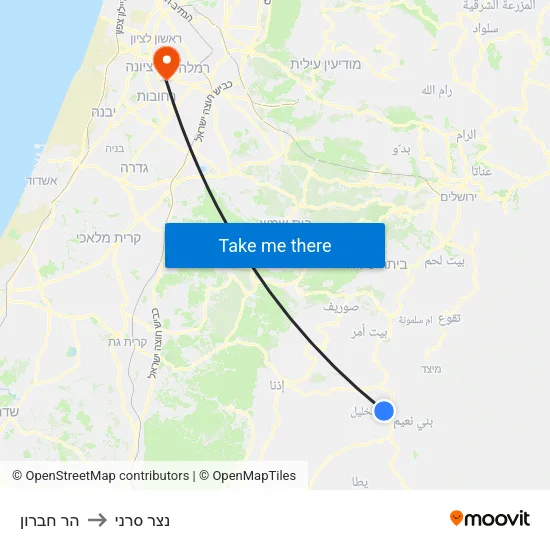 הר חברון to נצר סרני map