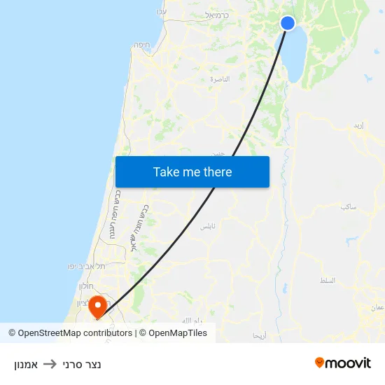 אמנון to נצר סרני map