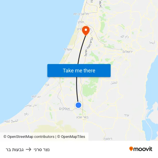גבעות בר to נצר סרני map