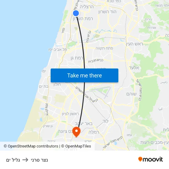 גליל ים to נצר סרני map