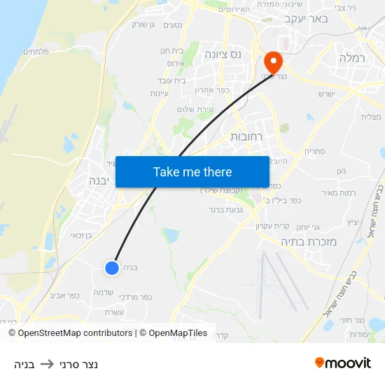 בניה to נצר סרני map