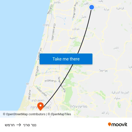 חרמש to נצר סרני map