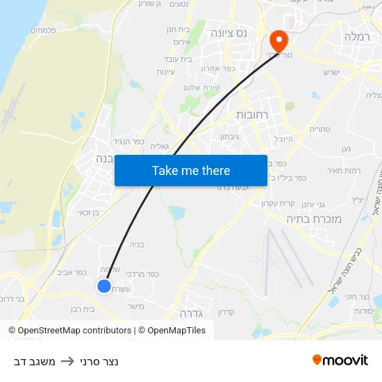 משגב דב to נצר סרני map
