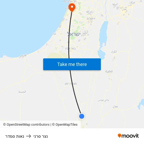 נאות סמדר to נצר סרני map
