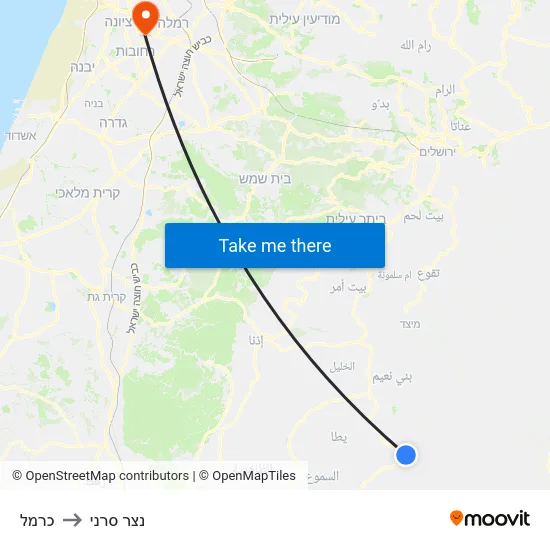 כרמל to נצר סרני map