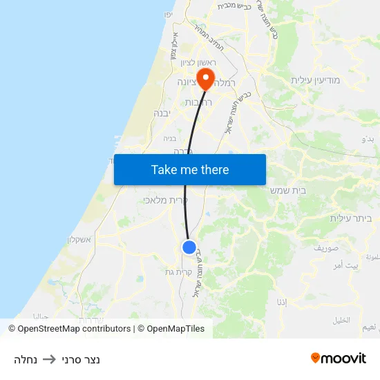 נחלה to נצר סרני map