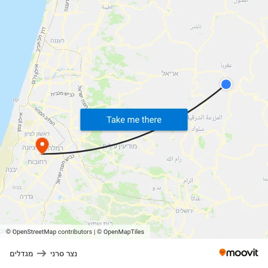מגדלים to נצר סרני map