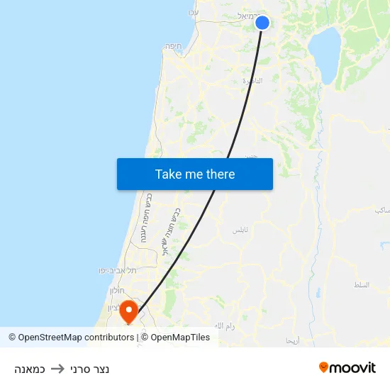 כמאנה to נצר סרני map