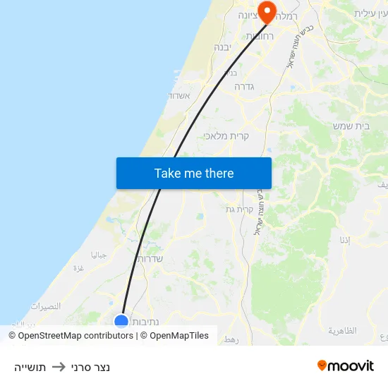 תושייה to נצר סרני map