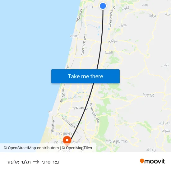 תלמי אלעזר to נצר סרני map