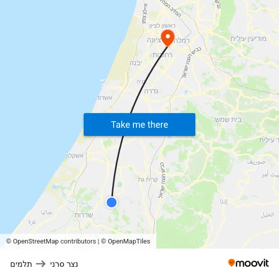 תלמים to נצר סרני map