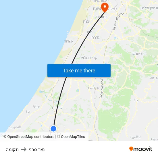 תקומה to נצר סרני map