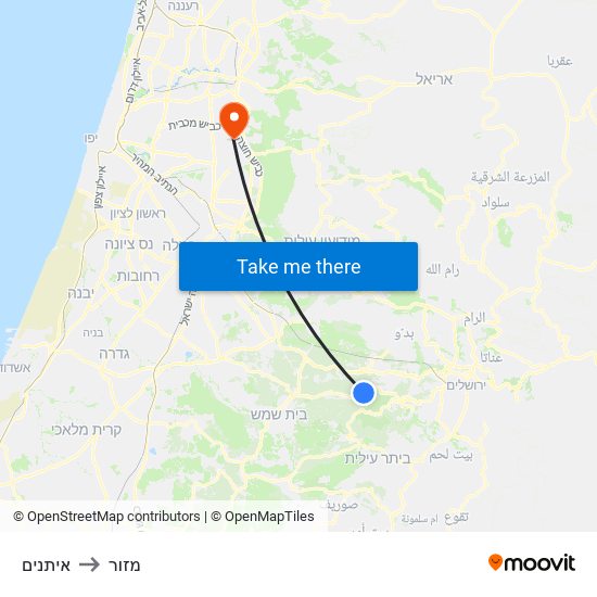 איתנים to מזור map