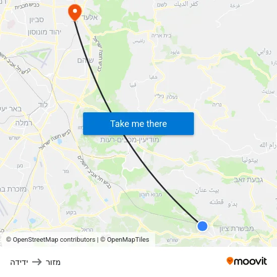 ידידה to מזור map