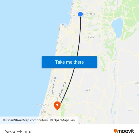 טל-אל to מזור map