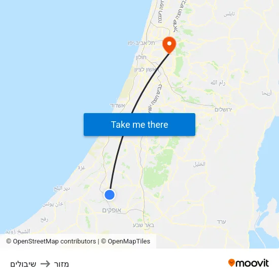 שיבולים to מזור map
