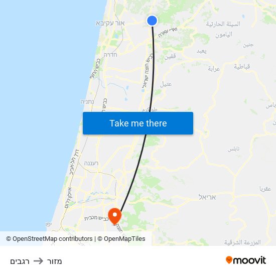 רגבים to מזור map