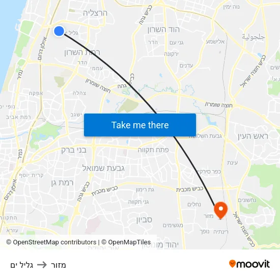 גליל ים to מזור map