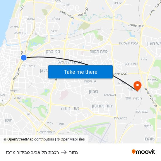 רכבת תל אביב סבידור מרכז to מזור map