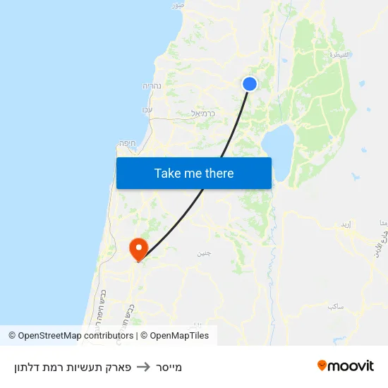 פארק תעשיות רמת דלתון to מייסר map