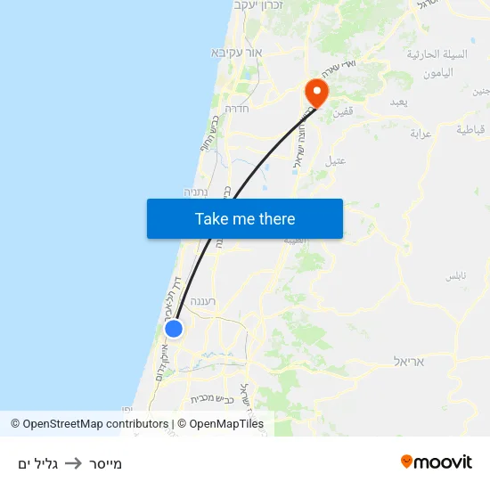 גליל ים to מייסר map